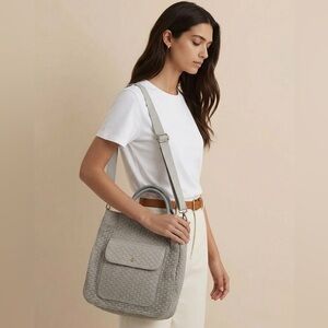 Jen & Co "Hannah Checkered Satchel" bag vegan leather